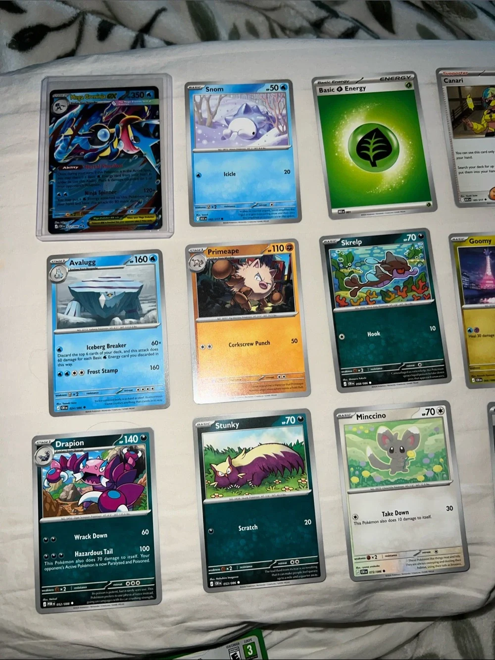 Pokemon Trading Cards - Blue, Green, Yellow, Black